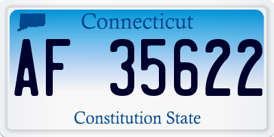 CT license plate AF35622
