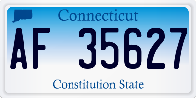 CT license plate AF35627