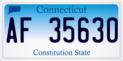 CT license plate AF35630
