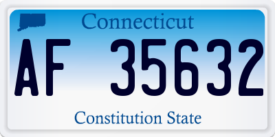 CT license plate AF35632
