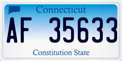 CT license plate AF35633