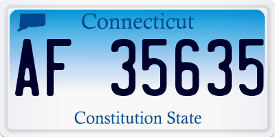 CT license plate AF35635