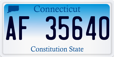 CT license plate AF35640
