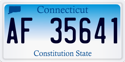 CT license plate AF35641