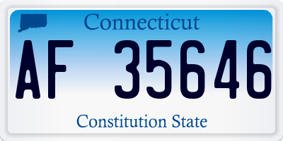 CT license plate AF35646