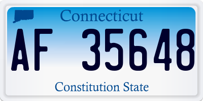 CT license plate AF35648