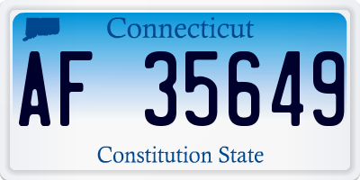 CT license plate AF35649