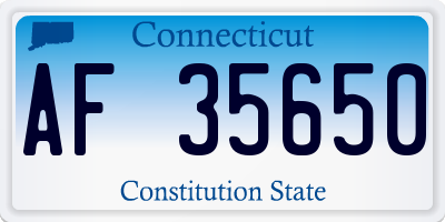 CT license plate AF35650
