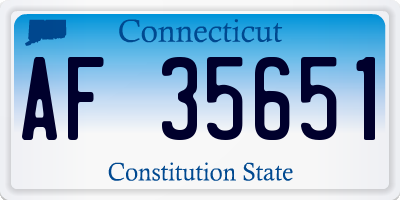 CT license plate AF35651