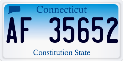 CT license plate AF35652