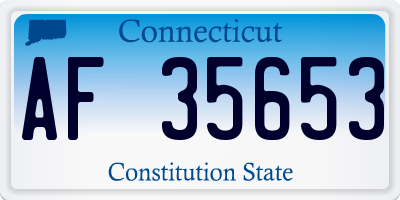 CT license plate AF35653
