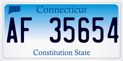 CT license plate AF35654
