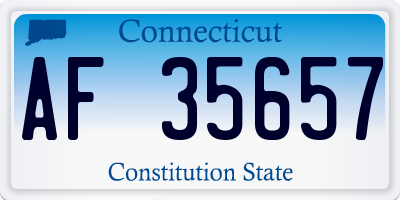 CT license plate AF35657