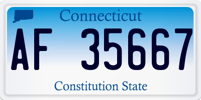 CT license plate AF35667