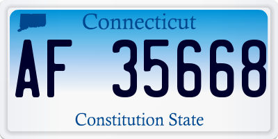 CT license plate AF35668