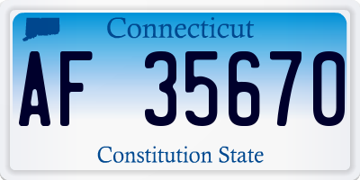 CT license plate AF35670