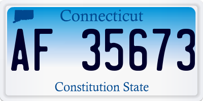 CT license plate AF35673