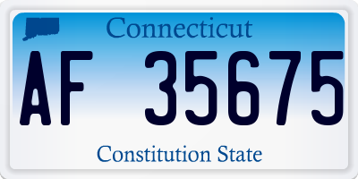CT license plate AF35675
