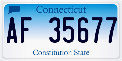 CT license plate AF35677