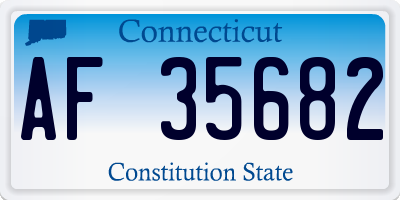 CT license plate AF35682