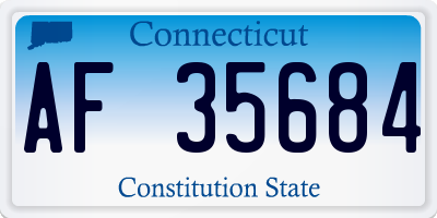 CT license plate AF35684
