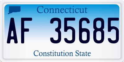 CT license plate AF35685