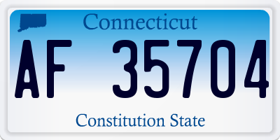 CT license plate AF35704