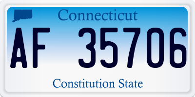 CT license plate AF35706