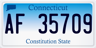 CT license plate AF35709