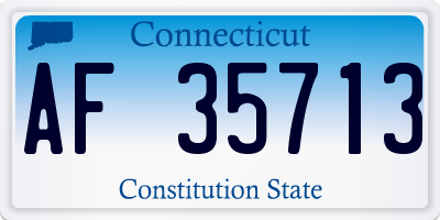 CT license plate AF35713