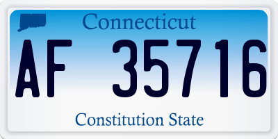 CT license plate AF35716