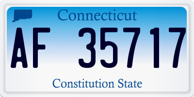 CT license plate AF35717