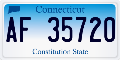 CT license plate AF35720