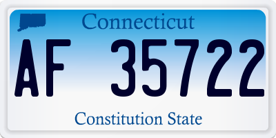 CT license plate AF35722
