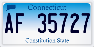 CT license plate AF35727