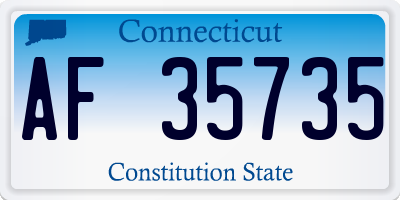 CT license plate AF35735