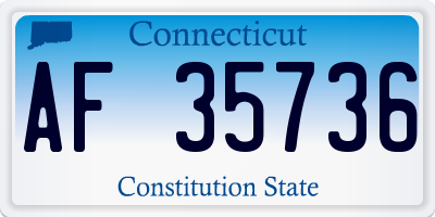 CT license plate AF35736