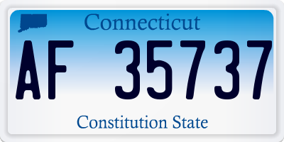 CT license plate AF35737