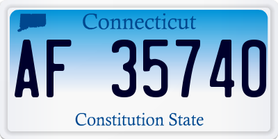 CT license plate AF35740