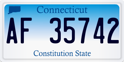 CT license plate AF35742