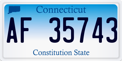 CT license plate AF35743