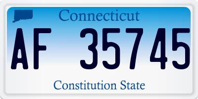 CT license plate AF35745