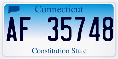 CT license plate AF35748