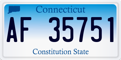 CT license plate AF35751