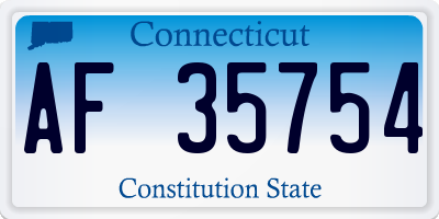 CT license plate AF35754