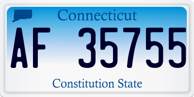 CT license plate AF35755