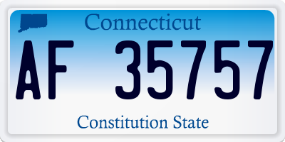CT license plate AF35757