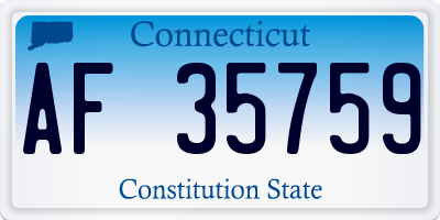 CT license plate AF35759