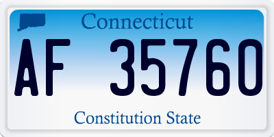 CT license plate AF35760