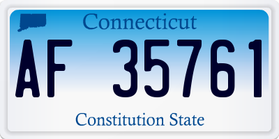 CT license plate AF35761